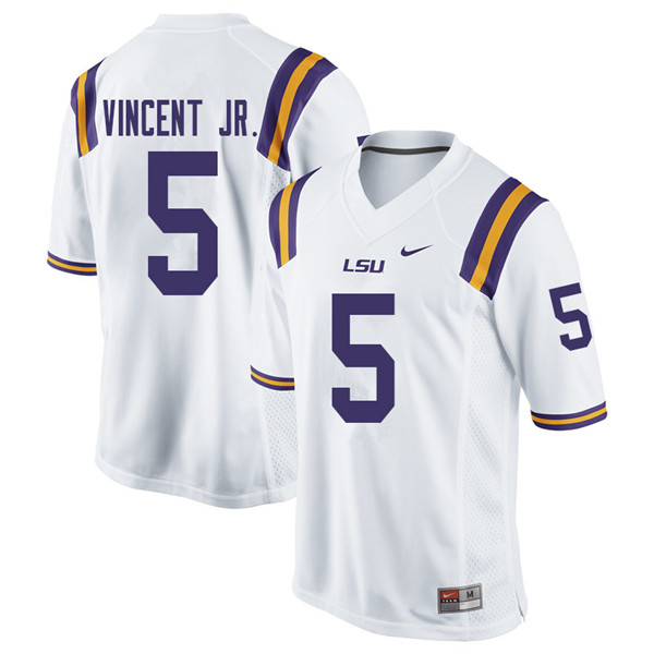 Men #5 Kary Vincent Jr. LSU Tigers College Football Jerseys Sale-White